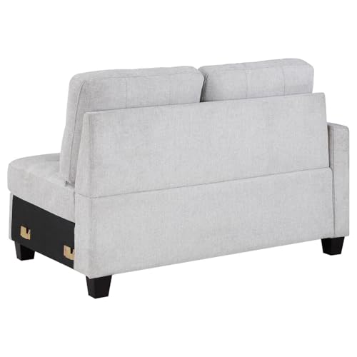Sillón tapizado beige con brazo derecho moderno miniatura 3