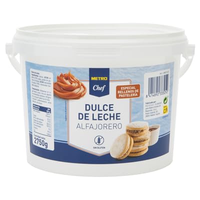 Dulce de Leche Alfajorero METRO Chef 2.75 kg | SinGluten | Especial para Rellenos de Pastelería | Cremoso y Versátil para Alfajores, Tortas y Postres Caseros (3 Cubos 2,750 Gramos)