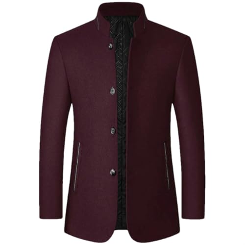 Blazer pour homme style chinois veste longue décontractée col montant mode