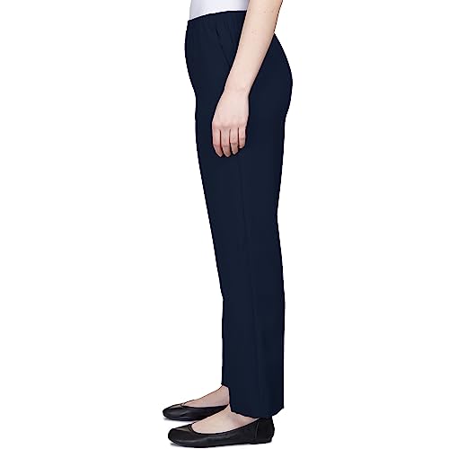 Alfred Dunner Women's Solid Medium Pant Size 12 Navy4