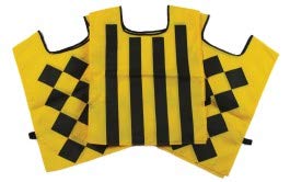 TAG Official Sideline Pinnies - Yellow and Black Football Referee Vests - 2 Diamond Pattern, 1 Striped Pattern - Nylon with Adjustable Hook and Loop Closure - Set of 3-image-17