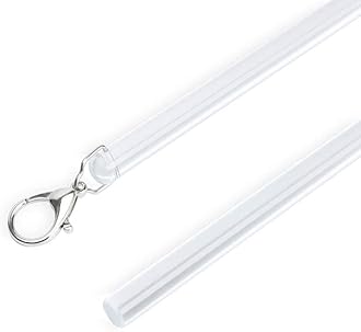 2 Pack Curtain Pull Rod with Metal Snap Invisible Clear Curtain Push Wand for Drapery and Grommet Curtains 1/2 Inch Wide (Acrylic, 40 Inch)