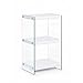 Fashion Commerce Libreria Line, Bianco in MDF e Vetro, 40 x 30 x 70 cm