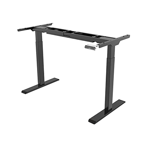 SANODESK EK2B Bureau Électrique Assis Debout Réglable en Hauteur Piètement en Acier à 2 Étages, avec Télécommande Écran Tactile de 4 mémoires, Noir Cover