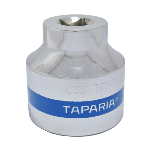 Image of TAPARIA Socket made of Chrome Vanadium Steel 6 Point Deep /Long Socket (Silver), C55 of 3 /4 inch (19mm) Square drive size, Suitable for Automobile, Industrial, Fabrication, Professional & Home Use