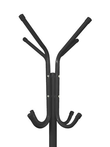 Jardin202 - Perchero con pie metálico Minimalista | 8 Ganchos | Soporte para abrigos y sombreros | Blanco | Negro - imagen 3