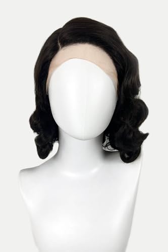 Wig lacefront marron pour coiffure finger waves rétro sans effort Hattie