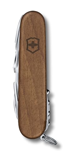 Image of Victorinox Swiss Champ Wood, Swiss Army Pocket Knife 29 Functions, Walnut | Elegant walnut wood scales with essential tools like pliers, scissors, wood saw, magnifying glass, EDC multitool
