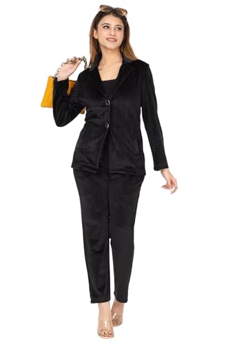 Image of TWENTY ME Winter Wear Full Sleeve Solid Valvet Women's Co-ord Set (6713)