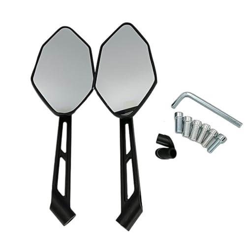 Espejo de motocicleta y scooter universal con roscas de 8/10mm para eliminar puntos ciegos