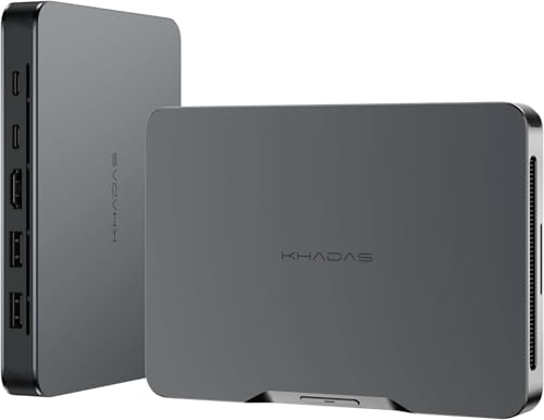 Image of Khadas Mind 1 Mini PC, Intel Core i5-1340P 4.6GHz Micro Desktop Computer with 5.55Wh Standby Battery, 16GB LPDDR5, 512GB PCIe 4.0 SSD, WiFi 6E, BT5.3, Portable Computer for Business Home Office Gaming