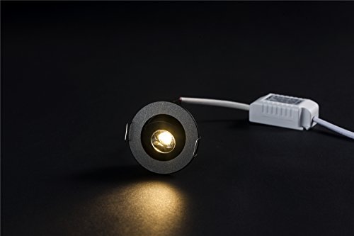 Image of Pack of 10 Mini LED 2 inch Recessed Spotlight Cabinet Lighting 1x3W Chrome Color 3W Warm White 3000K + Led Driver
