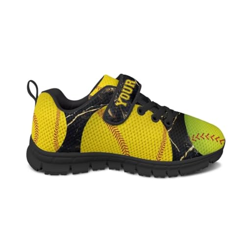 Balls Print Sneakers Unisex Child Hook and Loop Anti Skid Lightweight Shoes for Jogging Hiking Camping