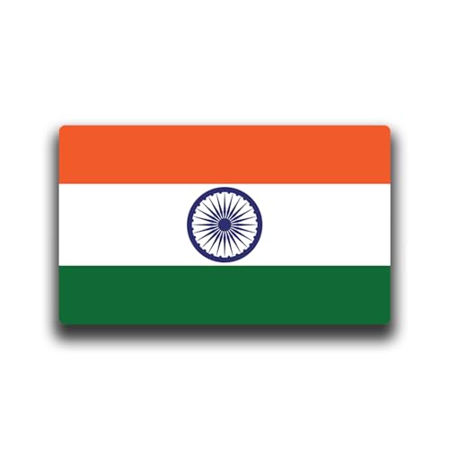 Image of World Country Flag Decal Stickers - Two Pack - for Cars Windows Bumpers Laptops Tablets Tumblers Cups Walls (India)