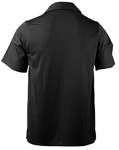 Image of Mercer Culinary M60200BKM Millennia Unisex Cook Shirt with Wicking Mesh Back, Medium, Black