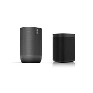 Sonos Move Smart Speaker – set voor binnen en buiten (1x Move zwart + 1x One Gen. 2 zwart)