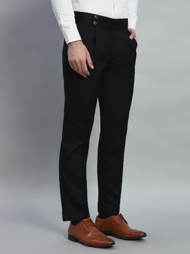 Image of Gurkha Pants for Men | Trouser for Men | Formal Pant | Double Button | Regular Fit Trouser High Waist Pleated Casual Trousers | Straight Leg Pants for Office Smart Casual Travel Party