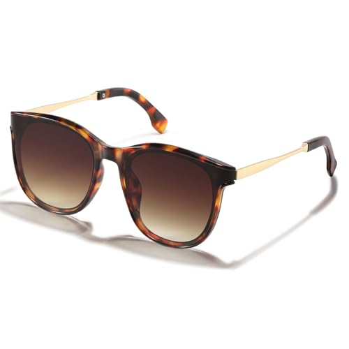 SOJOS Retro Sonnenbrille Polarisiert - Oversize Rundbrille UV400 Schutz Für Damen & Herren