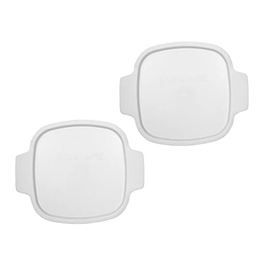 CorningWare Stovetop A-1-PC 1.5 Quart Square White Plastic Lid - 2 Pack