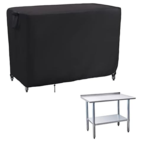 Kingling Outdoor Prep Table Cover, Waterproof Stainless Steel Table Cover Metal Table Cover Protection for Patio Kitchen Prep/Work Table - 48''L x 30''W x 35''H Cover