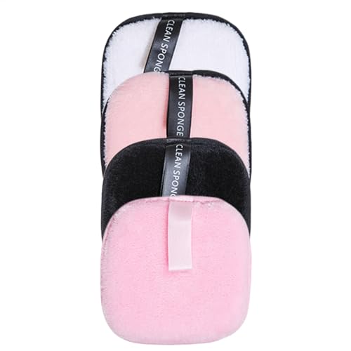 Almohadillas desmaquillantes lavables, 4 toallitas para limpieza facial, multiusos, suaves, lavables, para sombra de ojos, rímel, lápiz labial