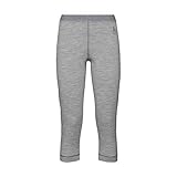 Odlo Damen NATURAL 100% MERINO WARM Baselayer 3/4 Hose, Grey Melange, M