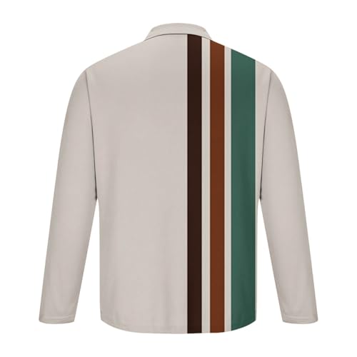 Cambkatl Men's 2025 Fall Long Sleeve Golf Shirts - Color Block Stretch Button Up Business Casual Lapel Tennis T-Shirt3