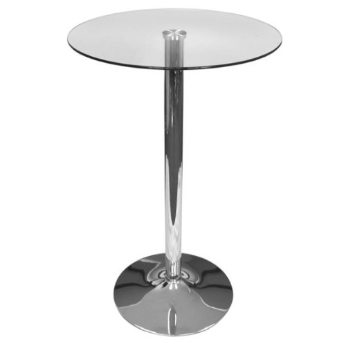 '105 cm bar mesa 'Zamora en transparente/cromado