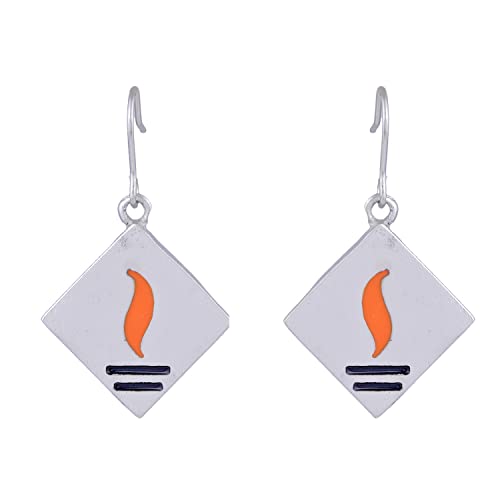 Estele Zinc Alloy Rhodium Plated Abstract Rudra Divinity enamel pattern Drop Earrings For girls (B08D7NH8GZ) Amazon Price History, Amazon Price Tracker