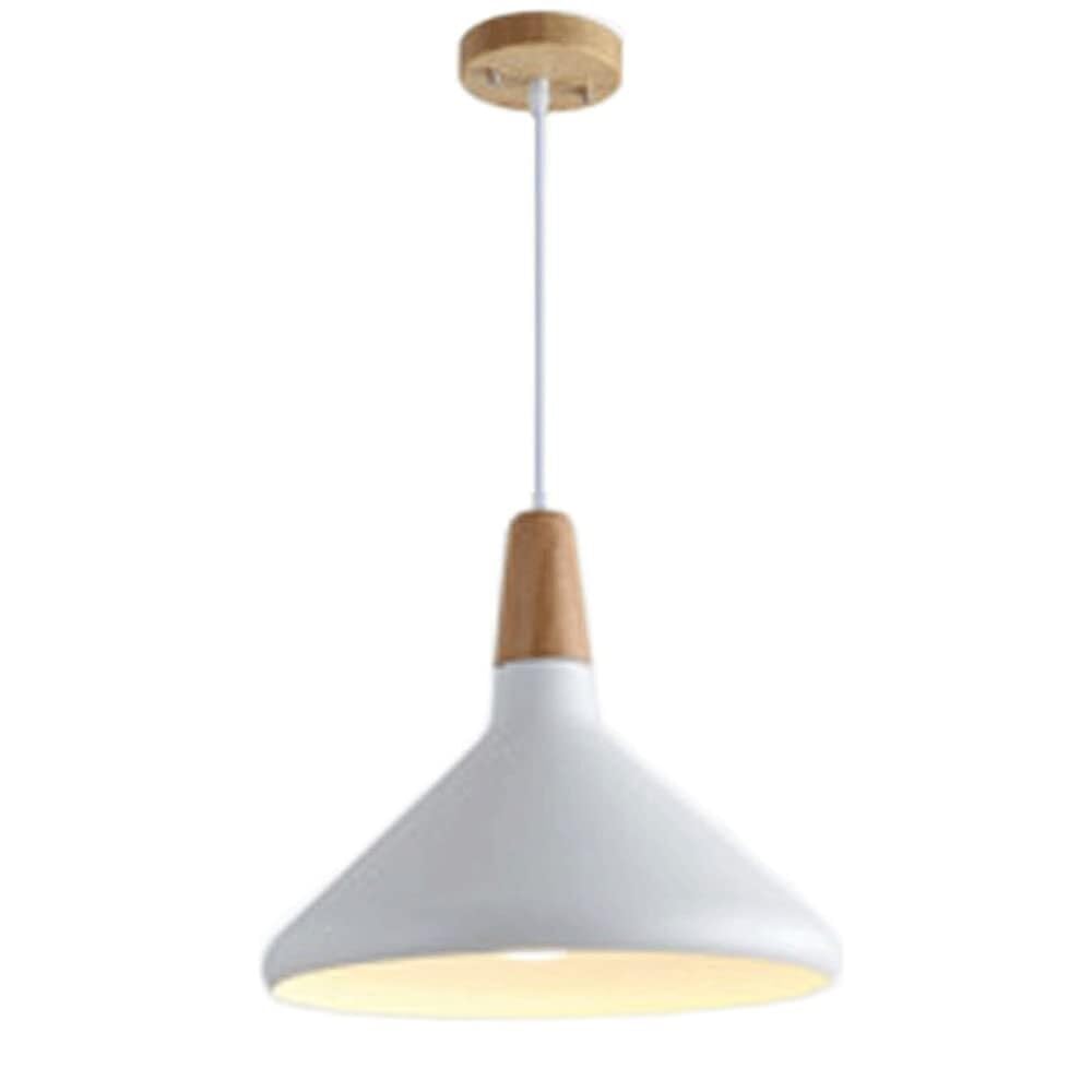 Lustre de couleur moderne avec finition bois massif et abat-jour nordique - 8