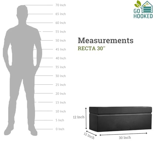 Image of Go Hooked Recta 30x12 Inch Large Planter Pot | Big Size Outdoor & Indoor Pot for Plants | Modern Design, Lightweight & Durable Rectangle Polymer Flower Pot for Balcony, Terrace & Garden (Black)