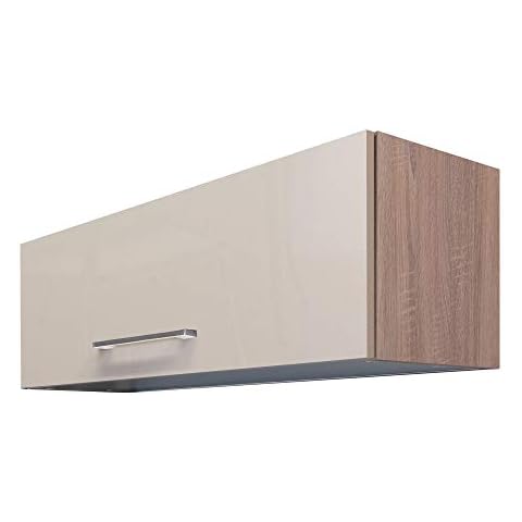 Flex Well Klapp-Hängeschrank Nepal - Küchenschrank - Breite 100 cm - Creme glänzend/Eiche Sonoma Cover
