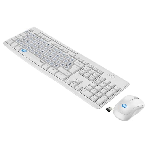 Kit teclado inalámbrico SIMPLETEK de alta resistencia con pegatinas AZERTY