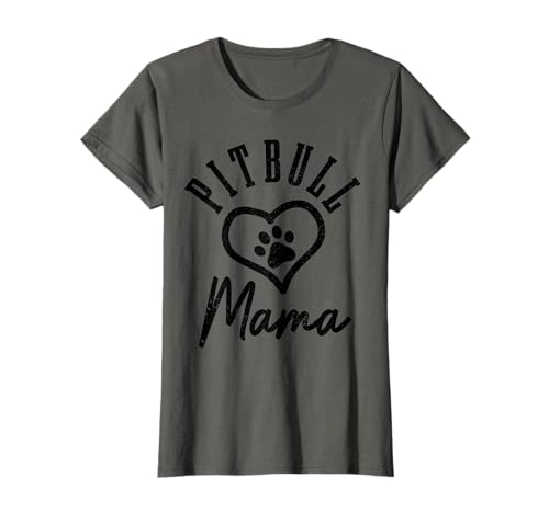 Pitbull Mama Cuore Cane Paw Pitbull Mamma Maglietta