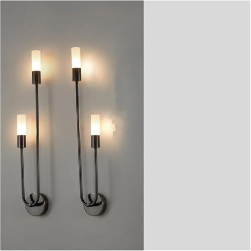 Image of Home Decoration Instruments Golden Finish 2 Tube Wall Lamp LED Lights - Warm White /Pack of 2 (Shade is not Included) (Full Black) Gift Items Home Decore only Light Included (Black)