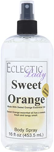 Eclectic Lady Sweet Orange Body Spray, Double Strength, 16 ounces, Body Mist for Women with Clean, Light & Gentle Fragrance, Cologne with Soft, Subtle Aroma For Daily Use