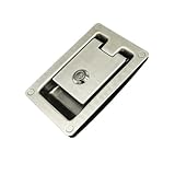 Stainless Steel Panel Type Pull Handle Tongue Lock Industrial Box Container Electrical Cabinet Flat A7852 1Pcs