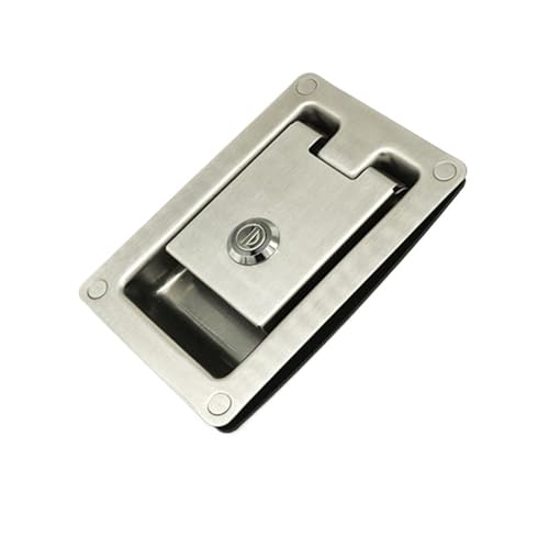 Stainless Steel Panel Type Pull Handle Tongue Lock Industrial Box Container Electrical Cabinet Flat A7852 1Pcs