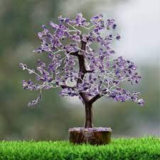 DHYANARSH Amethyst Stone Tree for Positivity, vastu, Healing and Home Decor