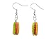 Miniblings Hot Dog Ohrringe - Handmade Modeschmuck I USA Essen Fast Food Grill Würstchen Sandwich grüner Salat - Ohrhänger Ohrschmuck versilbert