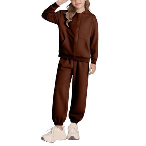 Kids 2 Piece Outfits Sweatsuits Zip Up Hoodie Sweatshirt and Sweatpants Athletic Tracksuit Jogger Set with Pockets4