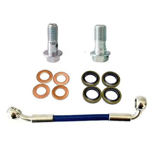 Latiguillo de freno acero inoxidable trenzado azul 380cm alta resistencia para moto M10