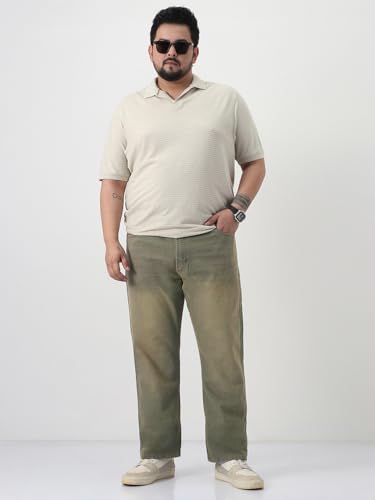 Image of Urbano Plus Men's Straight Fit Heavy Washed Jeans Stretchable