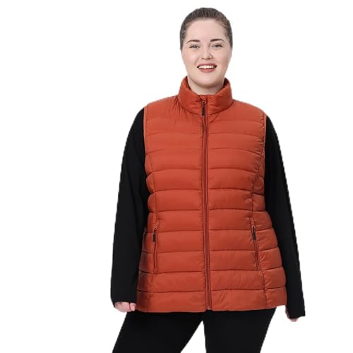 HHE Women's Plus Size Packable Puffer Vest 1X-6X Lightweight Water-Resistant