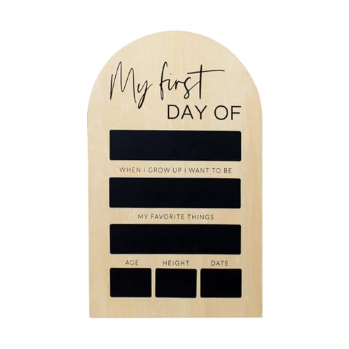 Placa escolar para el primer día – Pizarra de madera grande de 11,81 pulgadas | Regreso a la pizarra escolar – Señal reutilizable para niños, niñas, fotos de aula y fiestas de jardín de infantes