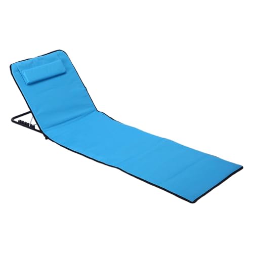 Tumbona de Playa Plegable | Cojín Acolchado Ligero Y Plegable - Colchoneta de playa con respaldo | Para Tomar El Sol Al Aire Libre, Bronceado, Césped, Patio, Jardín, Viajes Estivales, Camping Y Picnic