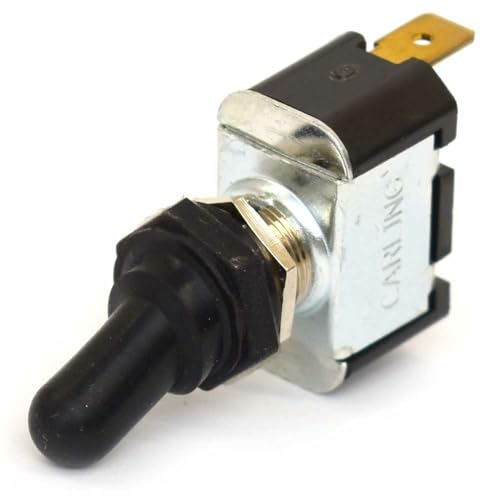 Carling Boat On/Off Toggle Switch | 2-Spade 10A 277V / 15A 125V Booted