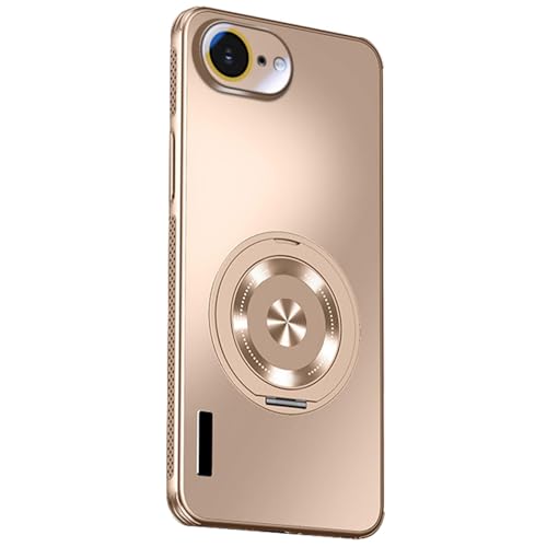 Coque antichoc iPhone 17E dorée protection caméra et anneau aimanté rotatif 360