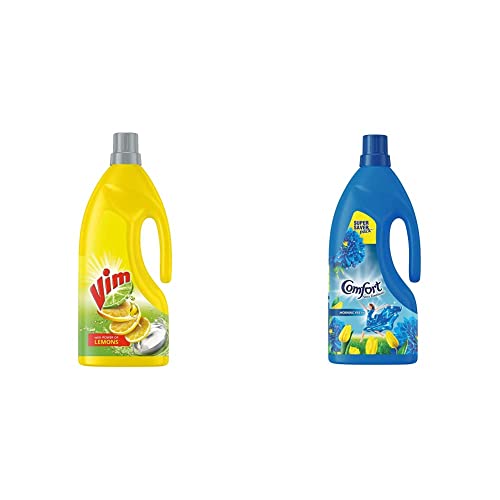 Image of Vim Dishwash Gel, Lemon, 1.8 L & After Wash Morning Fresh Fabric Conditioner, 1.6 L Combo
