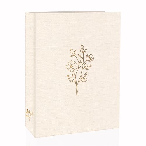 Holoary 5x7 Photo Album 100 Photos 100 Pockets Picture Album Linen Fabric Cover Big Picture Book for Photos Photo Album 5x7 for Family Weddings Travel Memories(Beige)